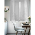 thumbnail image 3 of Grey Striped Semi Sheer Window Curtains 72 Inches Long, Luxurious White Stripes Modern Abstract Art Rod Pocket Voile Silky Chiffon Curtain Light Filtering Drapes for Living Room, 52"x72", 2 Panels, 3 of 9