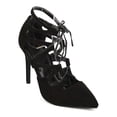 thumbnail image 1 of New Women Wild Diva Akira-63 Suede Pointy Toe Gilly Tie Gladiator Pump Size, 1 of 6