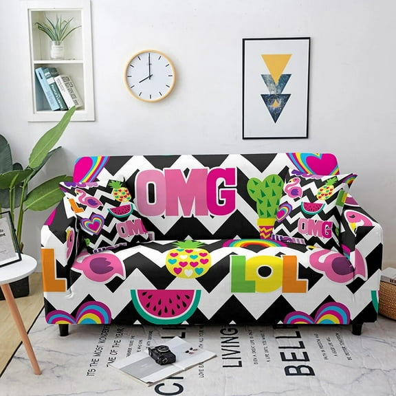 Cartoon Stretch Sofa Cover Elastic Sofa Slipcover for Living Room Couch Cover Home r 1/2/3/4 Seater Housse Canapé
