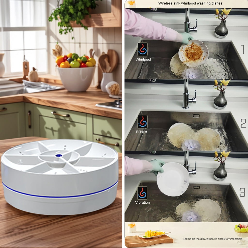 Waterproof Dishwasher Wireless Plate Cleaning Device Small Space Dish Cleaner Small Kitchen Appliance Perfect for Dish