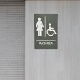 thumbnail image 2 of JPPlus ADA-Compliant Braille Signs Featuring Grade 2 Braille & Raised Tactile Text. Ready to Install, 2-Pack (Light Grey/White, Women Handicap), 2 of 4