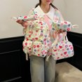 thumbnail image 3 of Weebloom Large School Backpack With Lunch Box Pencil Case For Kids Girls Cute 4Pcs Floral School Bags Set Cartoon Lightweight Travel Daypack Cute Bookbag Middle High School College White, 3 of 5
