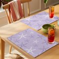 thumbnail image 4 of Vintage Lilac Starfish Placemats Set of 6 Summer Coastal Beach Marine Life Place Mats Indoor Wipeable Table Mats Washable Cloth Dining Table Placemats for Kitchen Holiday Party Home Decor 13x19 Inch, 4 of 9