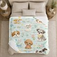thumbnail image 5 of Whimsical Puppy Garden Cheerful Cartoon Design, Cozy Pet Portrait Pattern, Warm Flannel Blanket for Living Room and Bedroom, Dog Lovers Just Because Gift, Pet Lover Home Decor, 5 of 9
