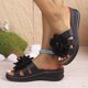 thumbnail image 5 of Sandalias Ortopédicas de las Mujeres con Soporte de Arco, Zapatillas de Tacón de Cuña, Diseño Floral Redondo Del Dedo Del Pie Abierto, Zapatillas de las Mujeres con Soporte de Arco, Versátil Más Tama, 5 of 9