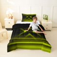 thumbnail image 5 of jejeloiu Neon Geometric Print Twin Comforter Sets For Kids,Yellow Black Gradient Lines Bedding Set For Boys,Reversible,2 Pieces, 5 of 8