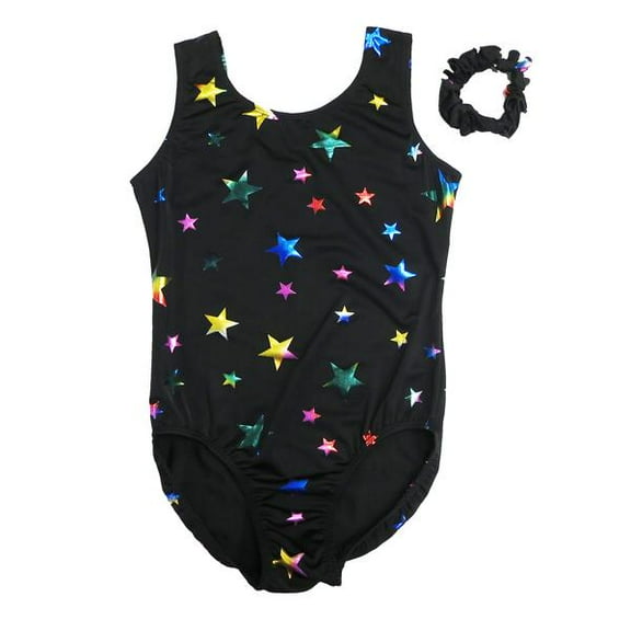 Wenchoice Black & Rainbow Stars Leotard - Infant, Toddler, Girls & Women Adult M