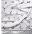 thumbnail image 1 of Soimoi Crepe Silk Fabric Leaves & Tulip Night Wear Print Fabric by Yard 42 Inch Wide, 1 of 1