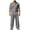 Grey, variant on Mens 2 Piece Outfits Long Sleeve Button Down Cuban Shirt and Pants Set Summer Beach Sets (Black,S)
