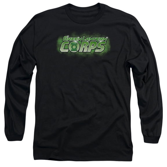 Green Lantern Gl Corps Title Long Sleeve Adult 18/1 T-Shirt Black