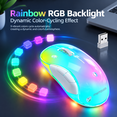 thumbnail image 4 of LED Wireless Mouse Rechargeable Gaming Mouse with 9 Color LED Lights,Computer Mice Customizable Mouse Shell,2.4G USB Receiver,Long Battery Life, Ergonomic Mouse Wireless for Laptop,PC,Mac(Blue), 4 of 9