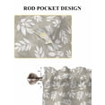thumbnail image 7 of Beige White Leaves Half Window Curtain 36 Inches Long, Spring Pastoral Rustic Botanical Window Treatment Curtain Drapes, Small Tier Curtains for Bathroom Over Sink, 27.5"x36", 2 Panels, 7 of 7