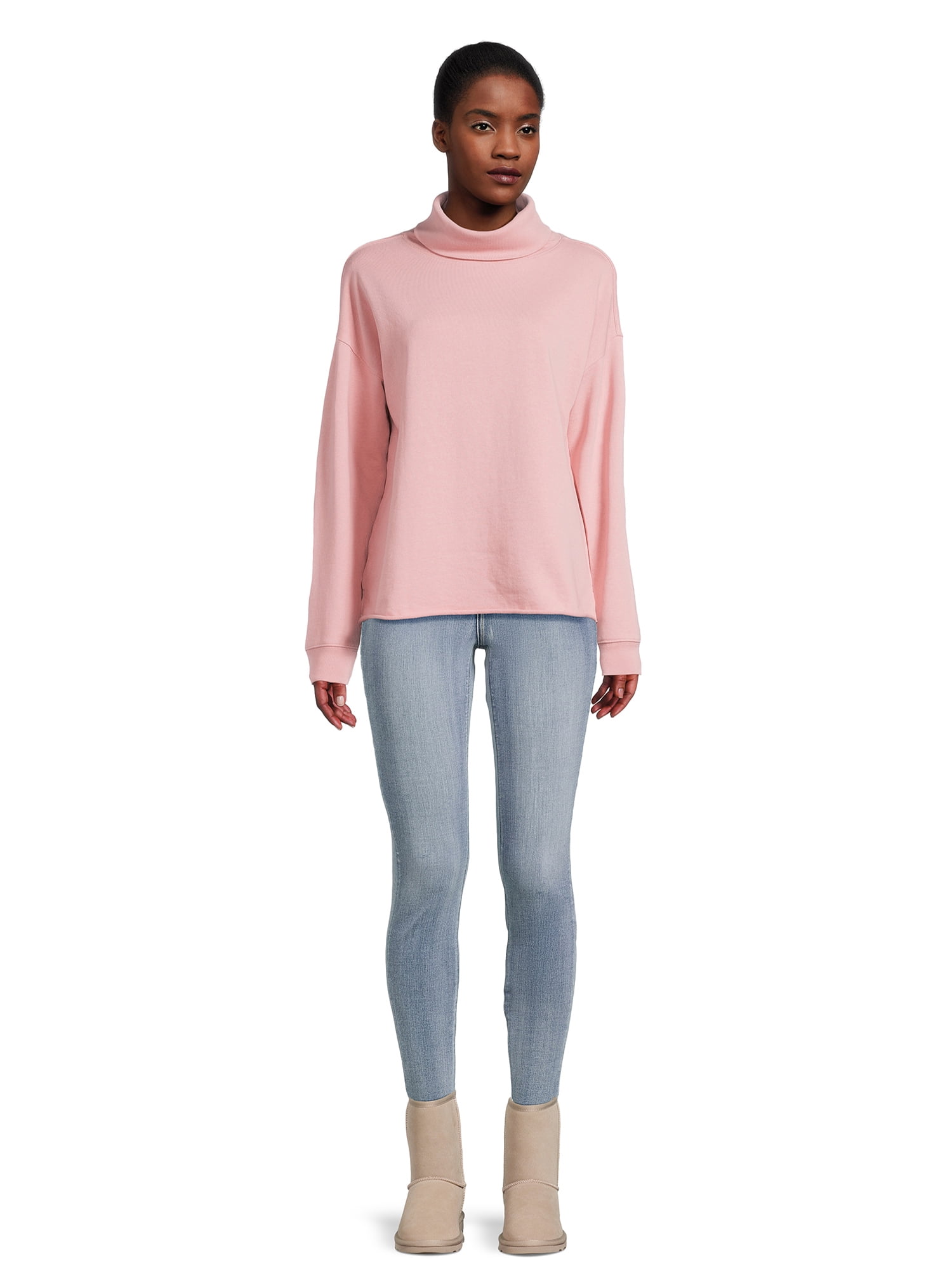 Time and Tru Women's Turtleneck Sweatshirt, Sizes XS-3XL
