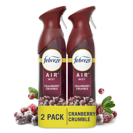 Febreze Air Mist, Odor-Fighting Air Freshener, Cranberry Crumble, 8.8 oz. Aerosol, - 6 Sprays
