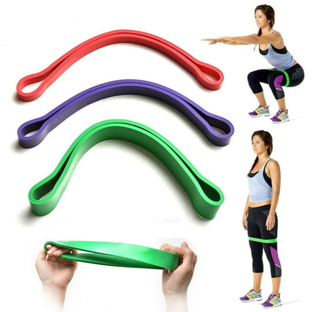 3in1 Set Heavy Duty Resistance Band Loop Exercise Yoga Workout Power Gym Fitness