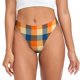 thumbnail image 1 of Fotbe Warm Orange Plaid Tanga Sin Costuras para Mujer con Estampado – Panties Invisibles, Transpirables y Cómodos para Uso Diario-X-Large, 1 of 6