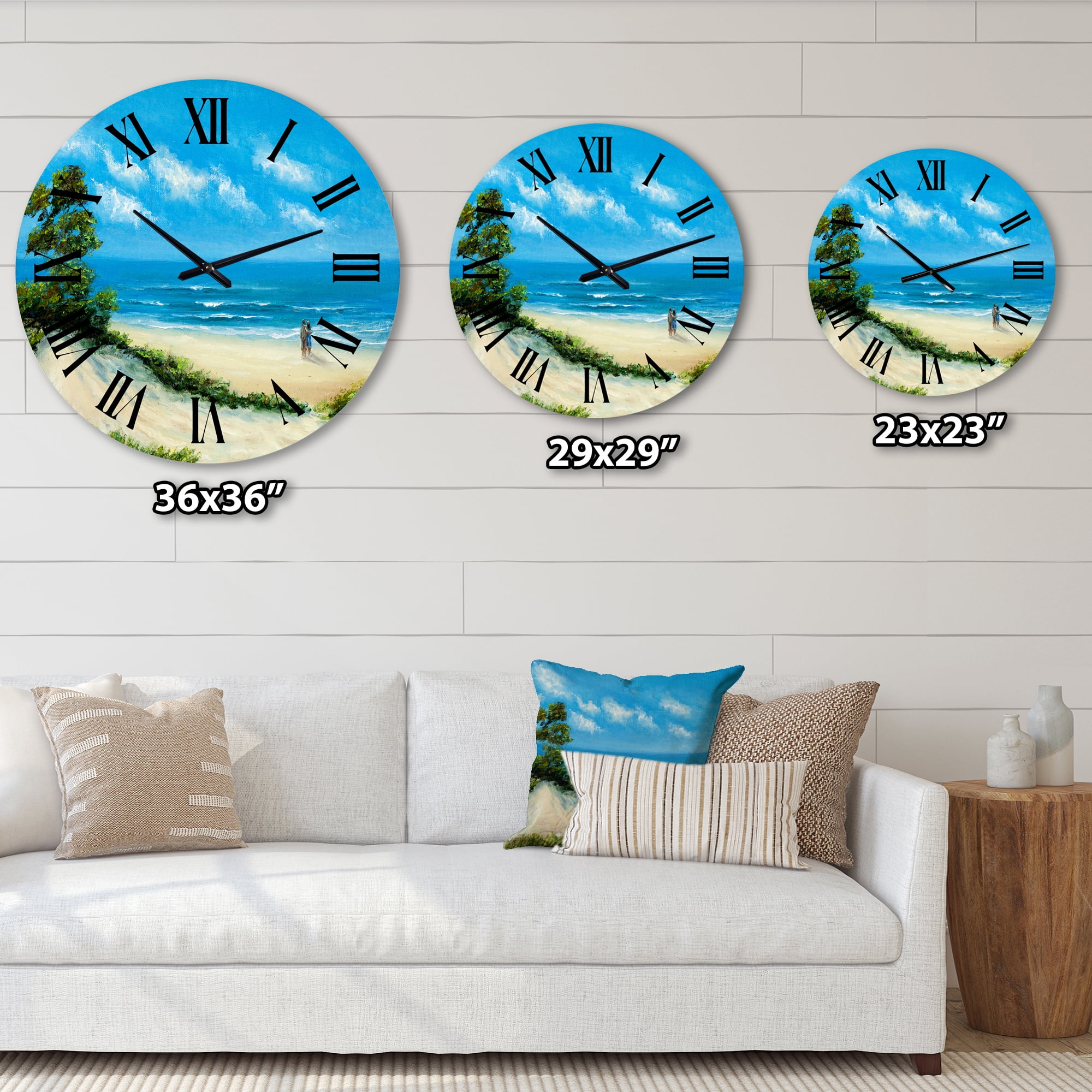 Designart 1 in Coastal Wall Clock