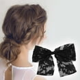 thumbnail image 2 of Unique Bargains 1 Pc Elegant Flower Bow Ribbon Hair Clips Black, 2 of 5