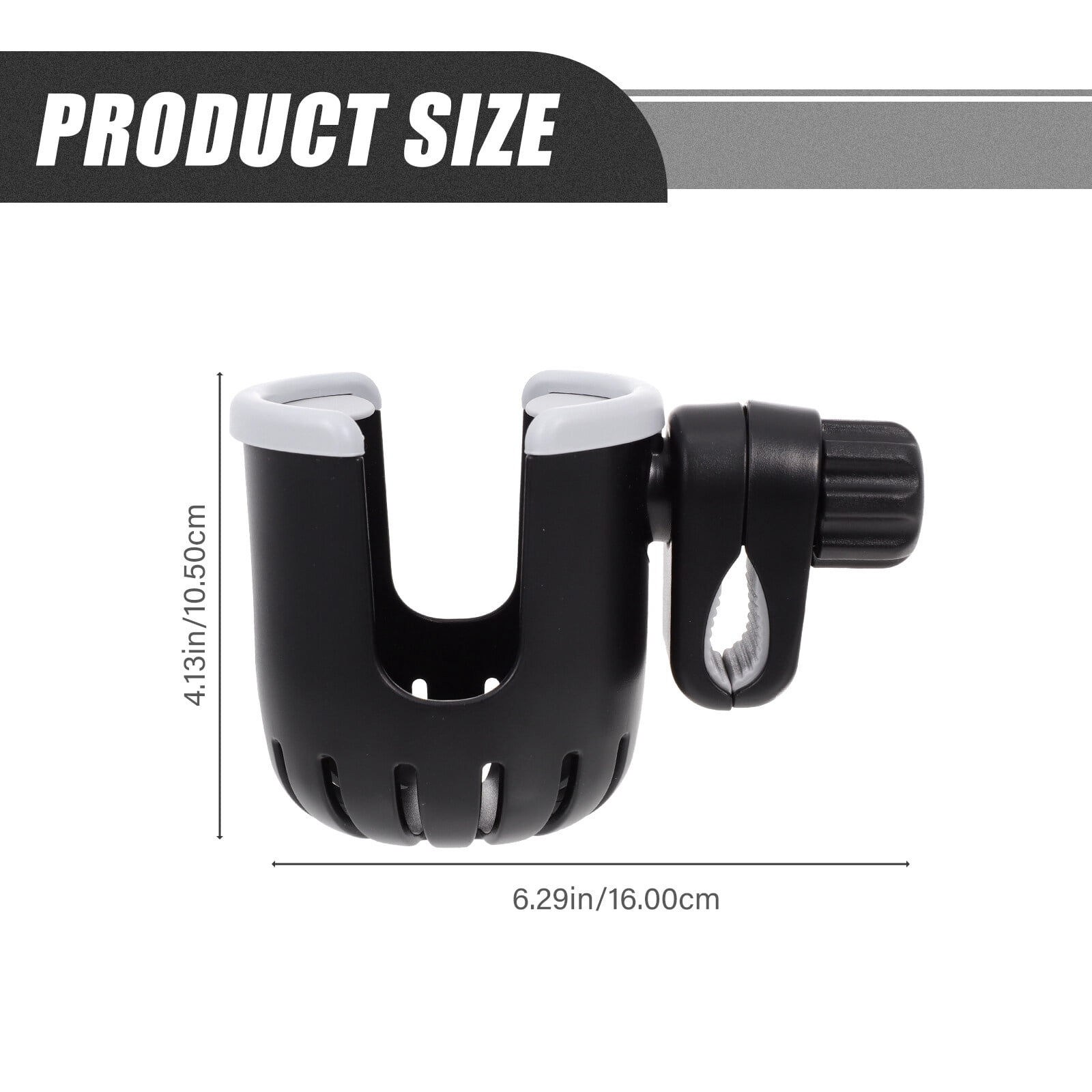 RENACLIPY Rotatable Black ABS Bottle Holder for Strollers, Bikes, and Outdoor Use - Drink Holder Accessory