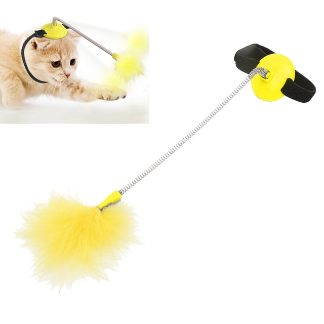 Chat Collier Jouet, Plume de Swing Interactif Auto Excité Chat Cou Teaser pour Chat