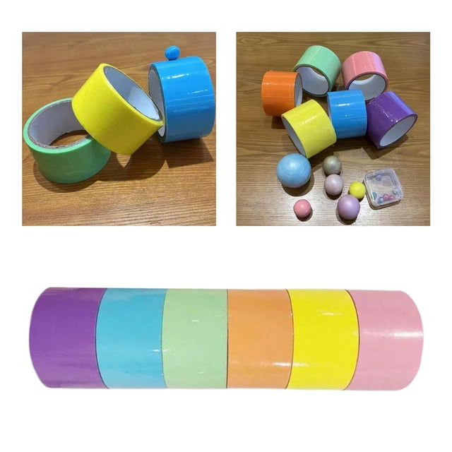 Cinta de bola adhesiva divertida de 6 piezas, cinta de color , para adultos, , hogar, , suministros para fiestas 48 cm Macarena Cintas de bolas adhesivas