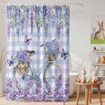 thumbnail image 6 of Shower Curtain Purple Flowers Shower Curtains for Bathroom Decor, Waterproof Polyester Shower Curtain Set with Hooks, Small Stall Size 36" x 72" Spring Floral Butterfly, 6 of 9