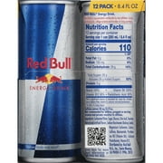 Red Bull Energy Drink, 80mg Caffeine, 8.4 fl. oz., Pack of 12 Cans