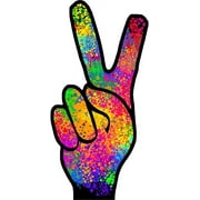 SP12479 Tie Dye Hippie 60s 70s Peace Fingers Hand Gesture Cardboard Cutout Standee Standup