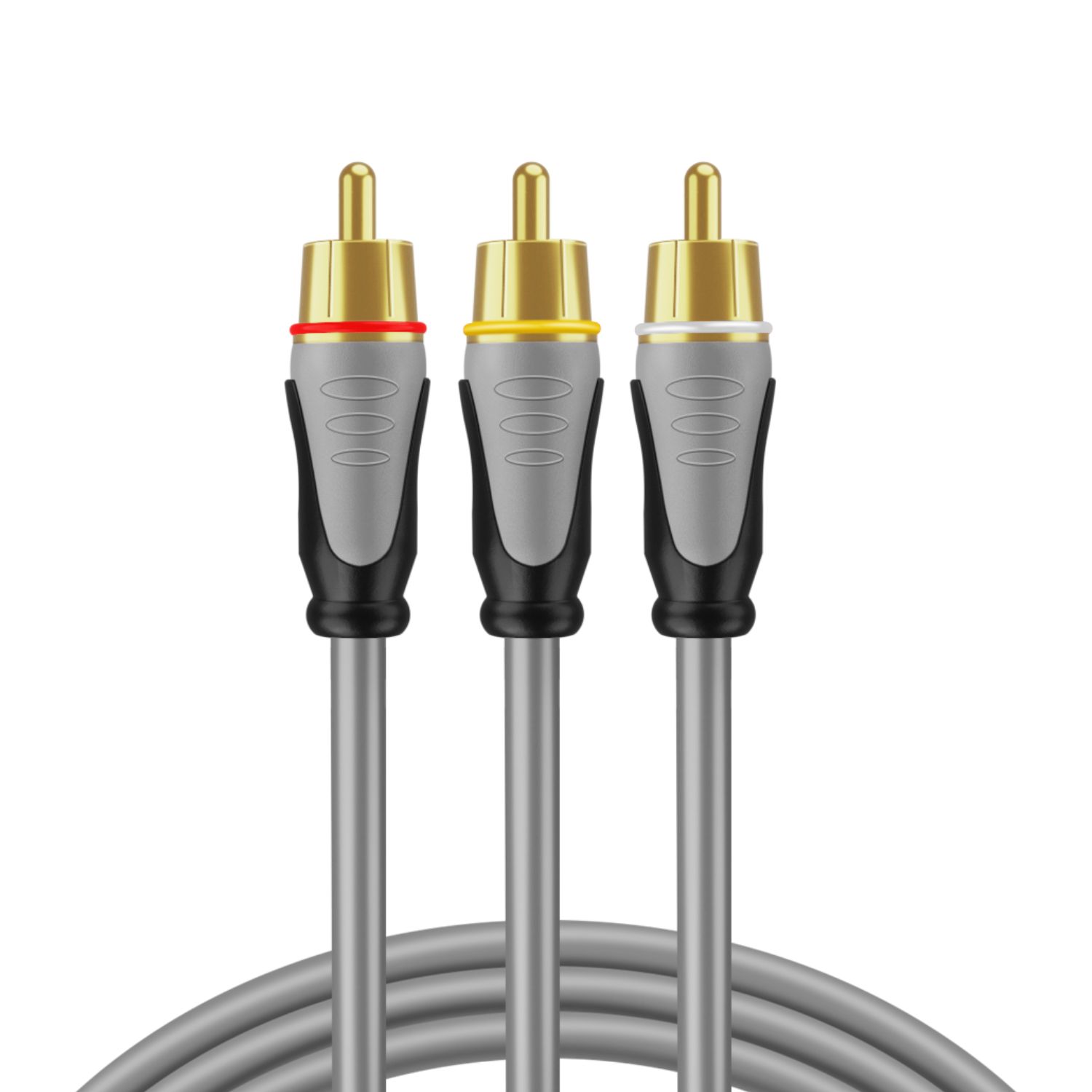Premium 3 RCA Cable (50 FT) - 3RCA AV RCA Composite Video + 2RCA Stereo Audio M/M Male to Male Gold Plated  RCA Connector Plug Jack Wire Cord - image 2 of 6