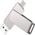thumbnail image 1 of style1 Unidad flash USB tipo C, unidad flash U USB 3.0 dos en uno (puerto USB+tipo C), unidad flash USB tipo C (64 g) plateada, 1 of 5
