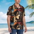 thumbnail image 3 of Pofeuu Flower Crown Dog Print Hawaiian Shirt for Men Sleeves Casual Button Down Summer Beach Dress Shirts T-Shirts,3X-Large, 3 of 7