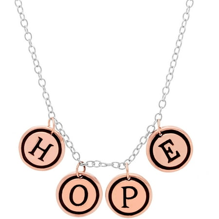Lesa Michele Two-Tone Sterling Silver HOPE Charm Necklace
