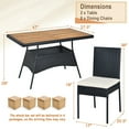 thumbnail image 2 of Gymax 10PCS Rattan Patio Dining Set Cushioned Outdoor Furniture Set w/ Wooden Tabletop, 2 of 6