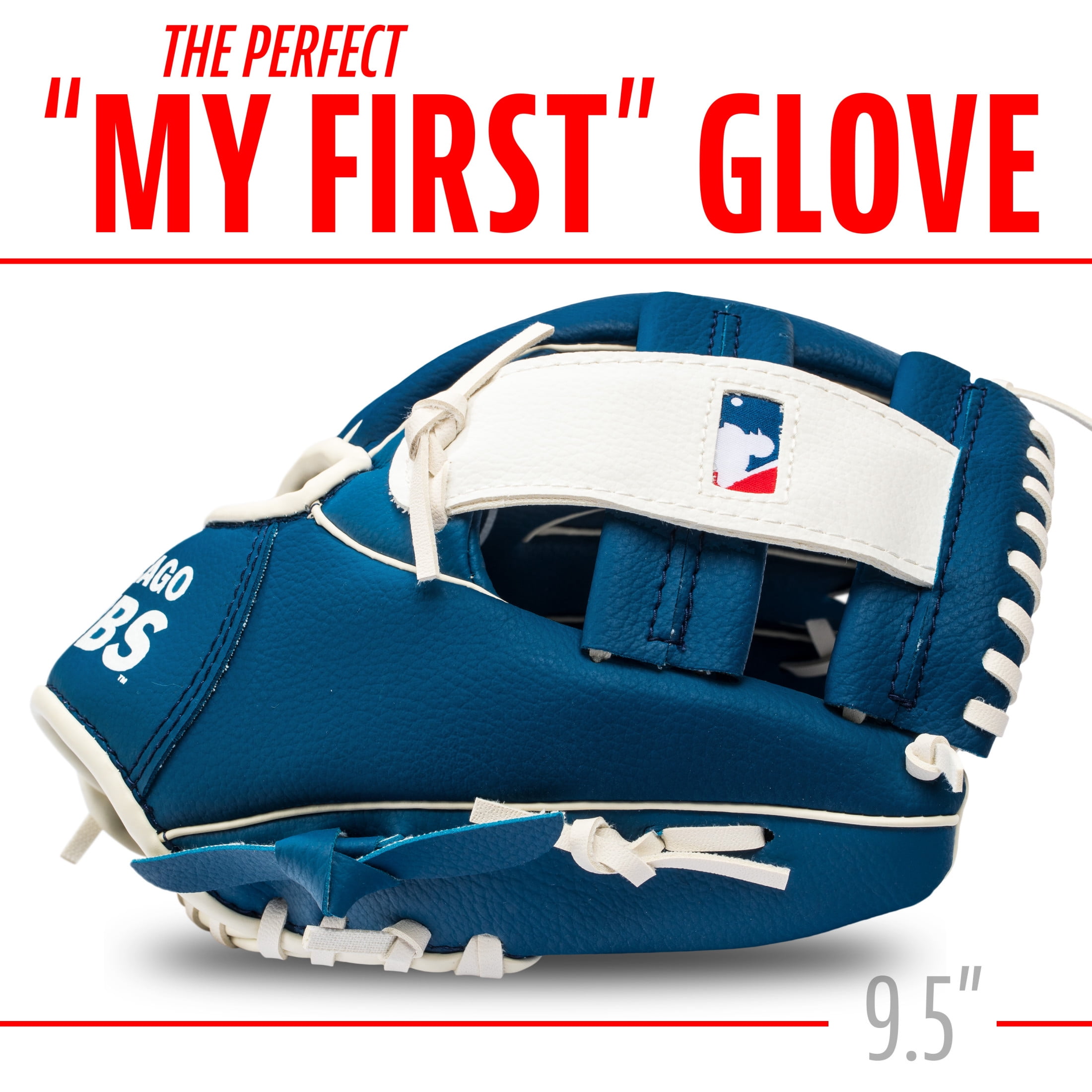 Franklin Sports MLB Chicago Cubs Youth Teeball Glove + Ball Set, 9.5 in