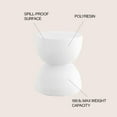 thumbnail image 4 of Greta 18" Mid-Century Modern Drum Accent Table , White, 4 of 9