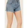 thumbnail image 2 of Wrangler Women's Off Shore Medium Wash High Rise Reworked Cut Denim Shorts Medium Wash 29, 2 of 4