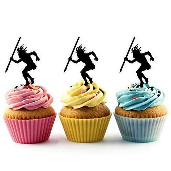 Indian Silhouette Acrylic Cupcake Toppers 12 pcs
