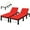 Red/Off white, variant on Costway 2PCS Patio Rattan Lounge Chair Chaise Recliner Adjust with Navy & Off White Cover