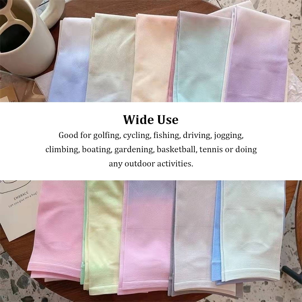 HYSENM Homme Femme Manches De Bras Protection UV UPF50+ Soie Glacée Confortable Tissu Maille Respirant Manchette Bras Compression Cyclisme Hiking Motorbikes Cycling, Noir, L