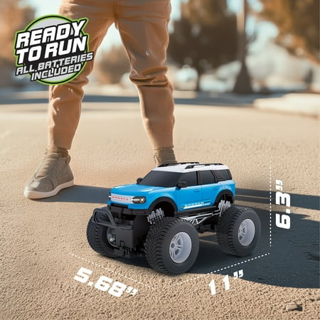 Adventure Force (1:16) Remote Control Ford Bronco 4x4 Blue/White Truck, WR4-16S85U-TE