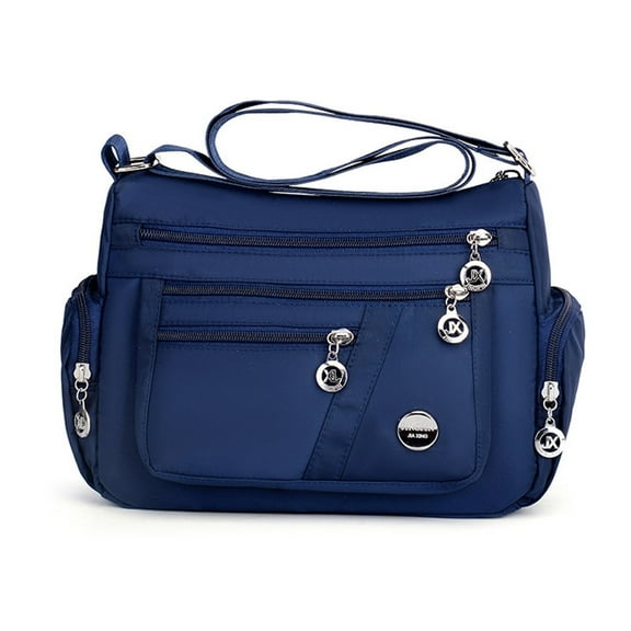 JAHH Korean Style Nylon Crossbody Bag Women Large Capacity, Water-Resistant Multi-Layer Organizer Purse with RFID Pocket & Hidden Zipper