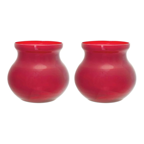 Melrose Glass Decorative Vases - 6" - Red - Set of 2