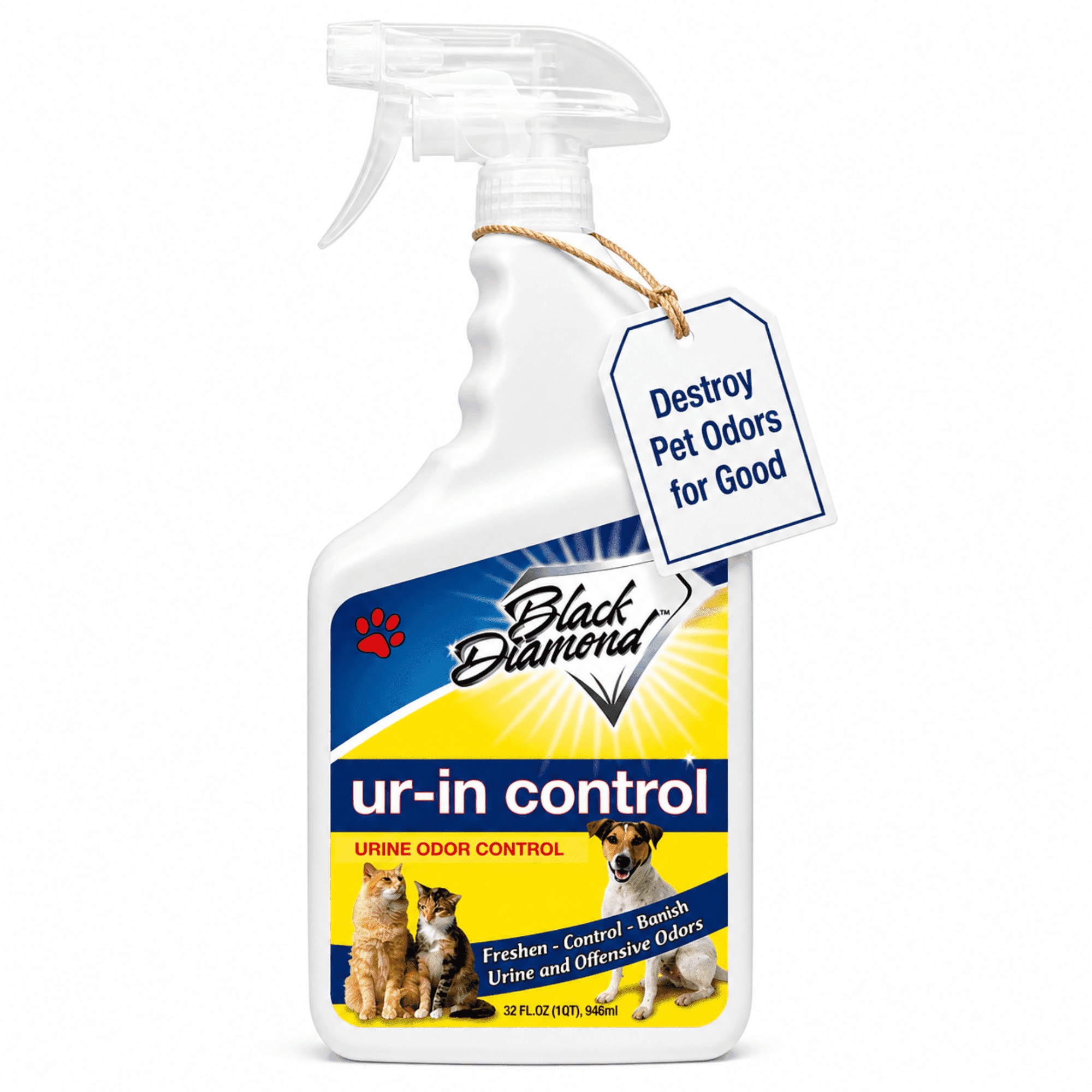 Black Diamond Stoneworks Urine Odor Eliminator – Enzyme Cleaner for Pet Urine, Carpet, Mattress, Furniture & Floors – Removes Dog & Cat Odors at the Source (1-Quart)