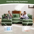 thumbnail image 6 of BedLuxury 111.5’’ Modular Sectional Sofa with Movable Ottomans, U Shaped Cloud Couch for Living Room, 3-Seat, Green, 6 of 10