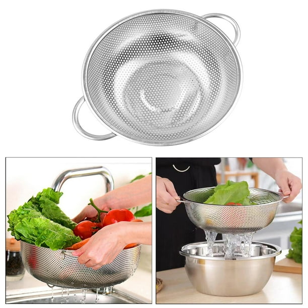 Stainless Colander 20cm Micro Perforated Footed Metal Colander