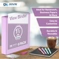 thumbnail image 4 of Davis Group Economy 3-Ring View Binders, 1.5" Round Rings, 350 Capacity, Lavender, Pack of 6, 4 of 4