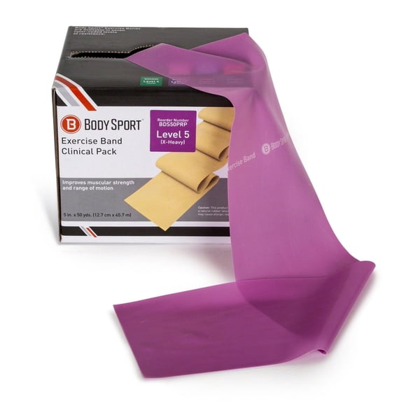 Bandas de Ejercicio Body Sport Púrpura Resistencia Extrapesada para Fitness y Terapia Física