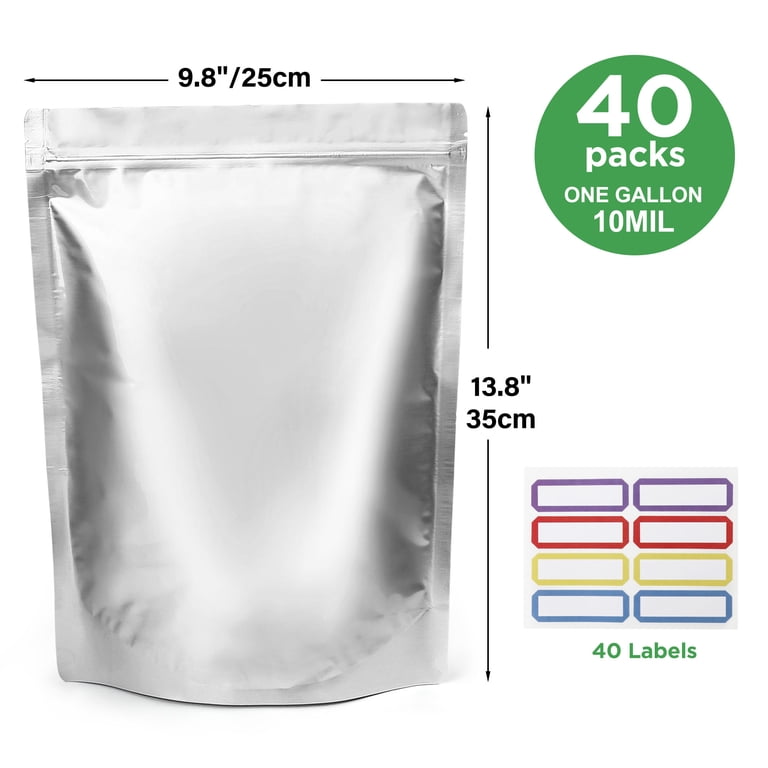 LotFancy Mylar Bags for Food Storage, 40 Count Gallon photo 5