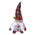 thumbnail image 1 of Decoraciones navideñas con astas a cuadros, gnomo de Tomte sueco hecho a mano, elfo de Papá Noel de felpa, 1 of 4