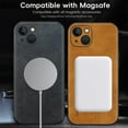 thumbnail image 6 of Allytechgroup MagSafe Compatible Phone Case for Apple iPhone 15 Plus, Slim Fit PU Leather TPU Back Cover Magnetic Shockproof Bumper Lightweight Retro Case Cover for iPhone 15 Plus, Brown, 6 of 10